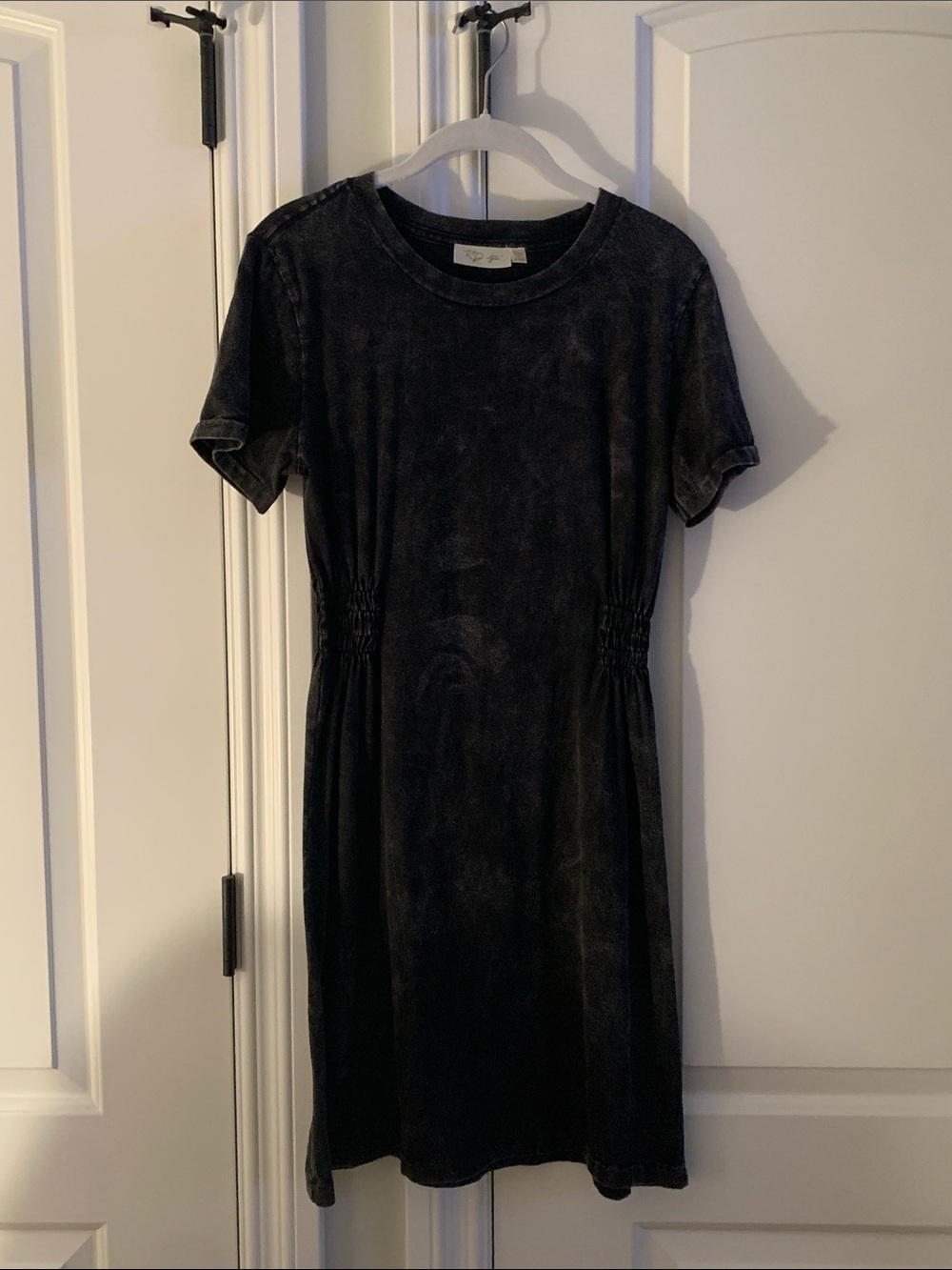 RD Style Washed Black Short Sleeve Mini Dress